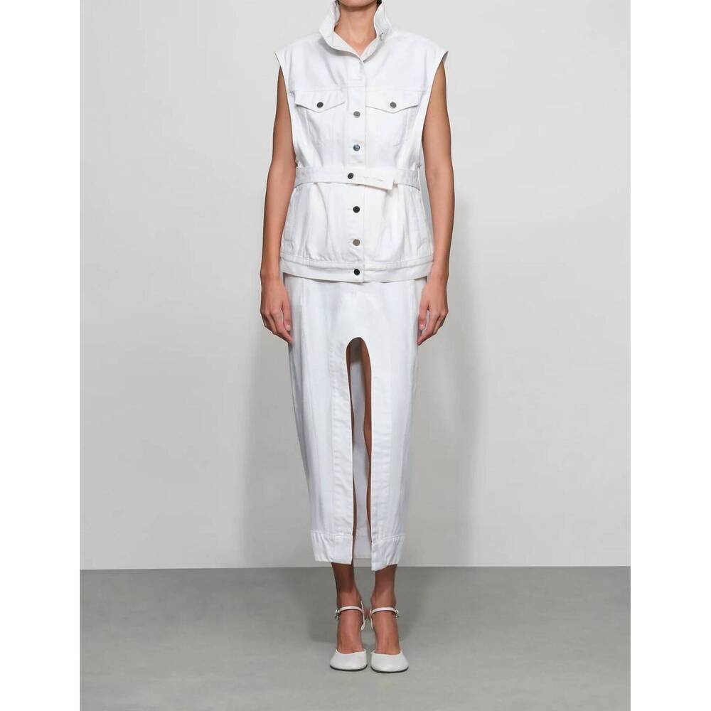 NEW ET OCHS women's sylas denim vest in white